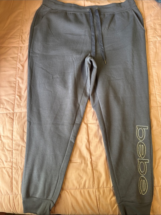 bebe Pants - bebe Charcoal Gray Logo Jogger Sweatpants